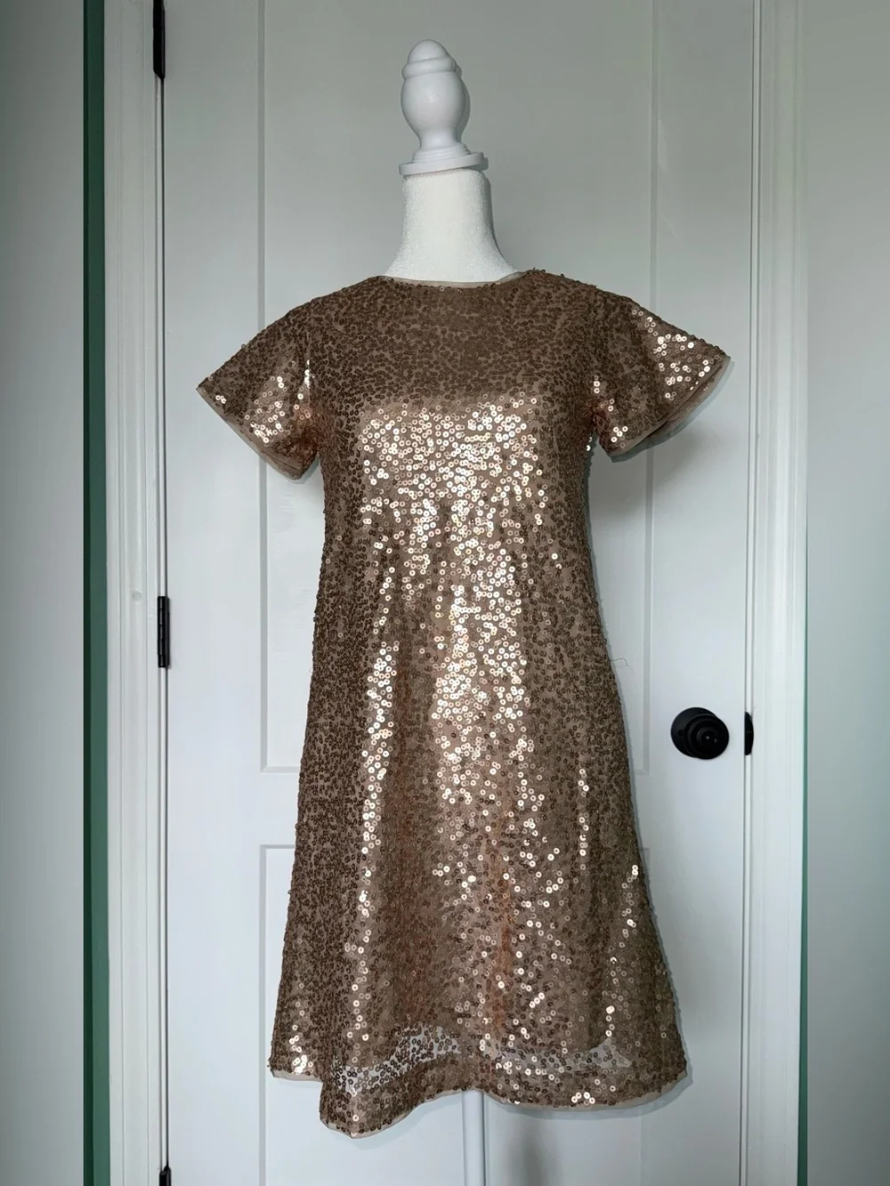 GAP Kids Gold Sequin Lined Trim Dress